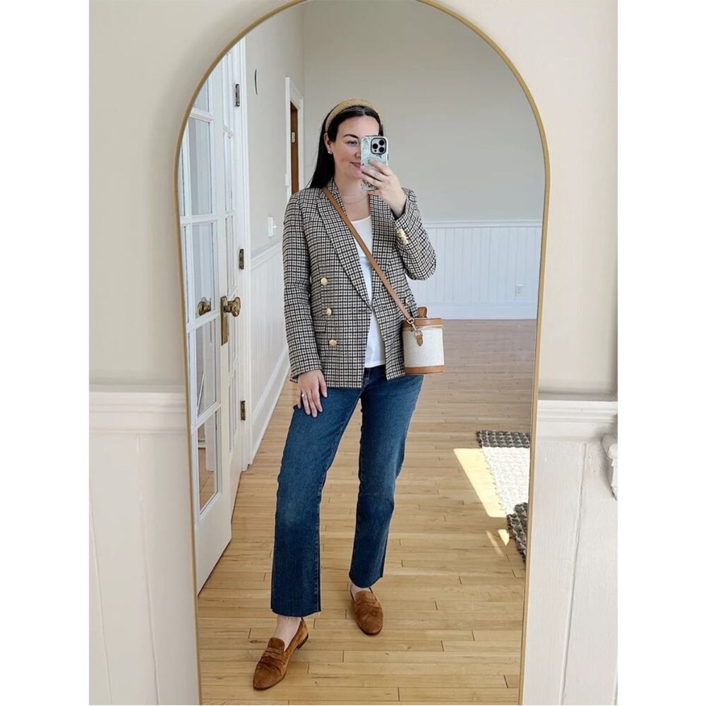 J.Crew Brynn Blazer in Plaid Italian Wool Blend Nello Gori Women Sz 2